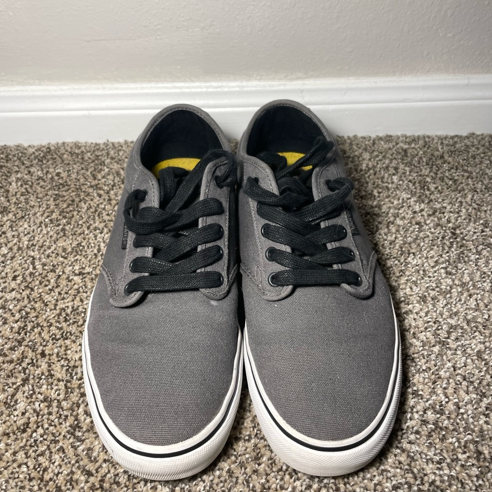Vans Gray and Black Canvas Sneakers with Classic Design